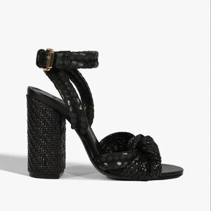 SCHUTZ Black Braided Heeled Sandals